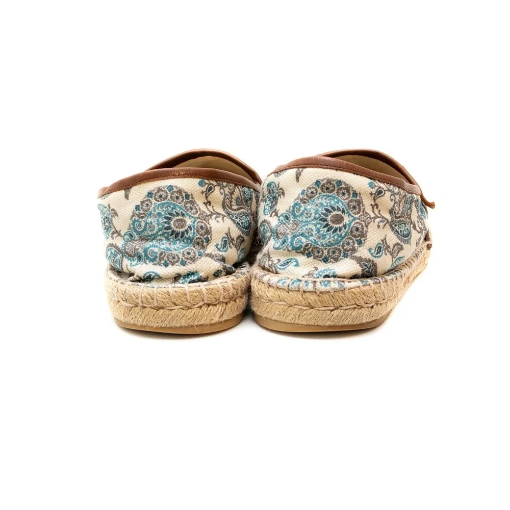 GUCCI Men's Cloth espadrilles Creme and multicolor paisley print Flats Size US 9